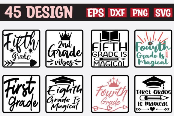 45 Back to School Bundle Graphics for Crafts
