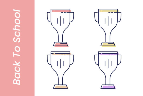 Back to School Trophy Icon: A Graphic Design Asset for Local Branding