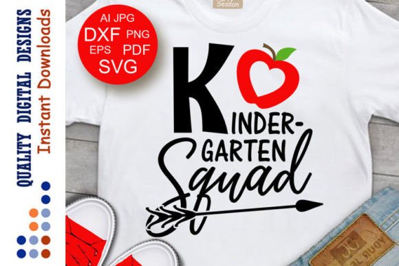 Kindergarten Squad Back to School Arrow Graphics for Crafts