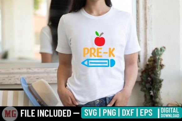 Pre-k - Back to School SVG for Graphics and T-Shirt Designs