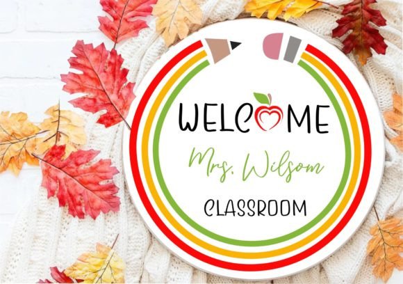 Teacher Welcome Sign. Back to School. Graphics for Print Templates