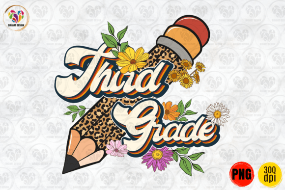 Third Grade Pencil Back to School Graphics for Print Templates