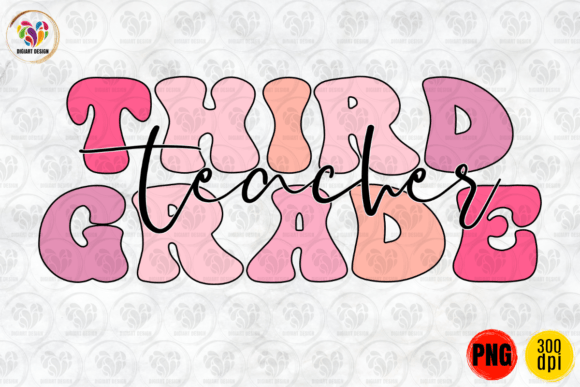Third Grade Teacher, Back to School Graphics for Print Templates