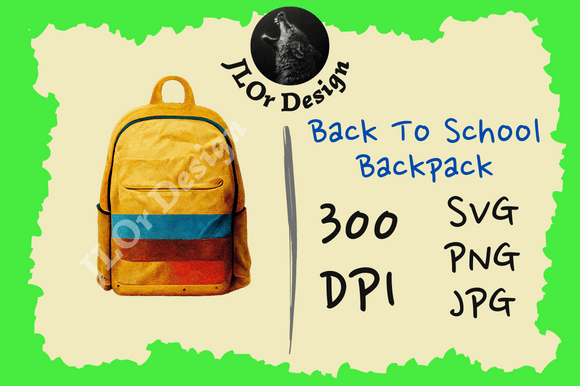 Yellow Rainbow Backpack “Back To School” Graphics for T-Shirt Designs
